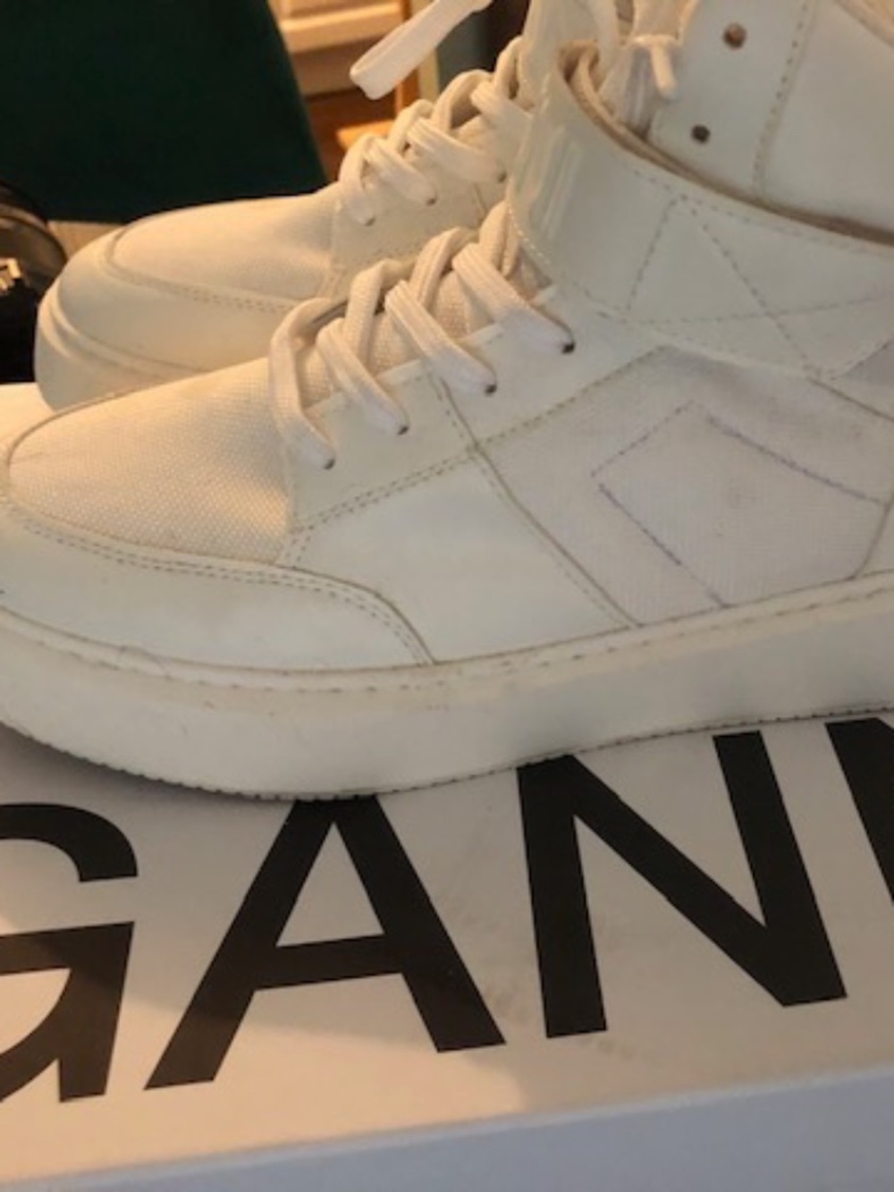Ganni All White size 12 women’s high tops worn once